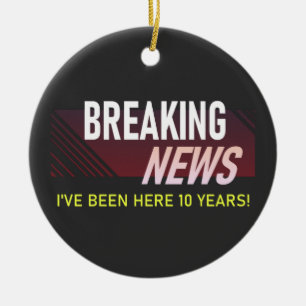 10-jähriges Arbeitsjubiläum 10. Mitarbeitergeschen Keramik Ornament