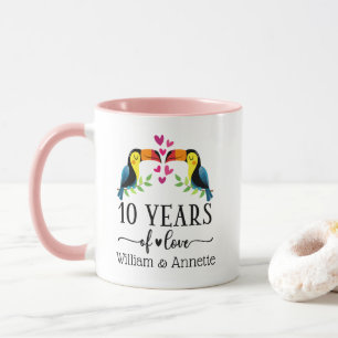 10-jähriges Bird Couple Matching Tasse