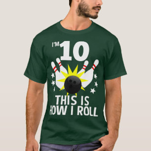 10-jähriges Bowling Geburtstagsfeier Rolle 10. T-Shirt