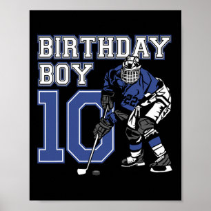10-jähriges Eishockey-Motiv Geburtstagsfeier 10. Poster