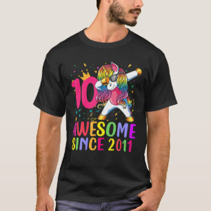 10-jähriges Mädchen 10. Geburtstag Einhörner Gesch T-Shirt