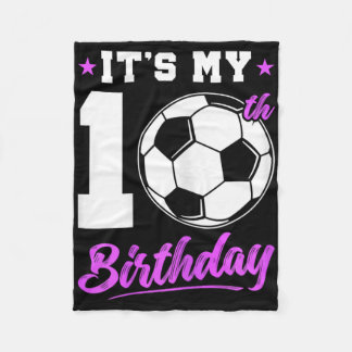 10-jähriges Mädchen 10. Geburtstagsgeschenk Fußbal Fleecedecke