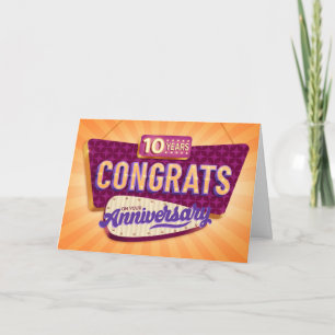 10-jähriges Retro-Signage für Mitarbeiter Karte