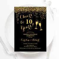 10. Jubiläum - Feiern bis 10 Jahre Gold Black