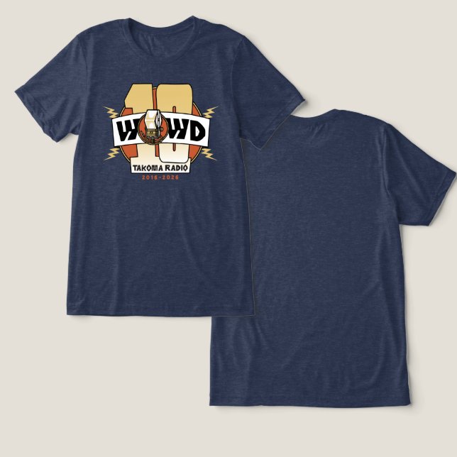 10. Jubiläum Lightning Tri-Blend Shirt (Design Vorderseite & Rückseite)