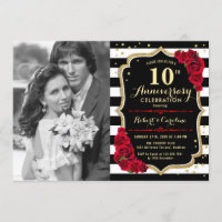 10. Jubiläum mit Foto - Gold Black Red