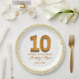 10. Jubiläum Personalisiert Pappteller