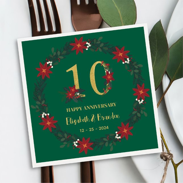 10. Jubiläum Personalisierten Weihnachten Napkins Serviette (Von Creator hochgeladen)