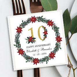 10. Jubiläum Personalisierten Weihnachten Napkins Serviette