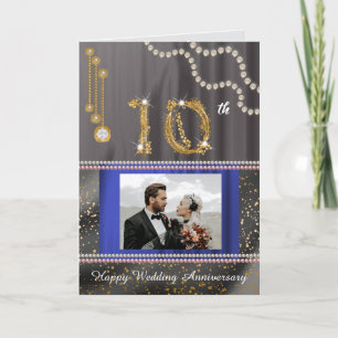 10. Jubiläums-Fotogruß   Moderner Diamant Karte