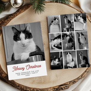 10 Katzenfotos Meowy Weihnachts-Spaß Feiertagskarte