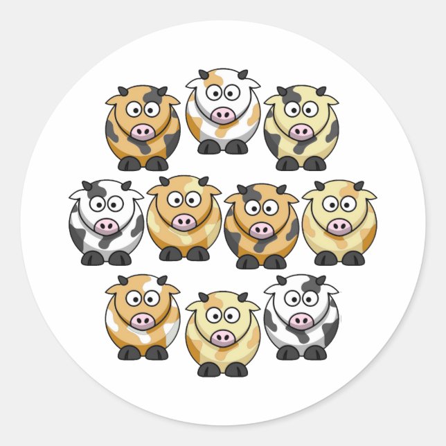 10 Kuh Kleiner Aufkleber (Vorderseite)