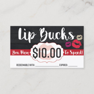 $10 Lippendollars Rabattkarte