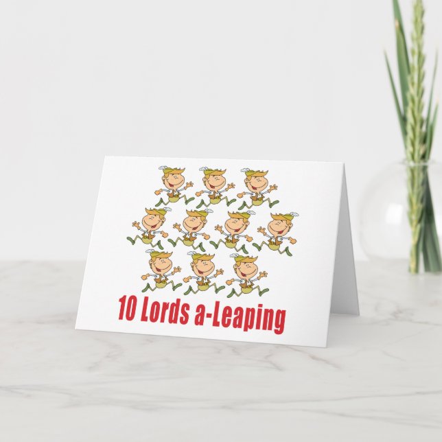 10 Lords EinSpringen Card Feiertagskarte (Vorderseite)