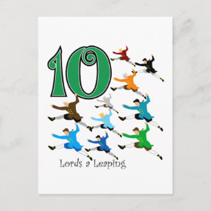 10 Lords Leaping Postkarte