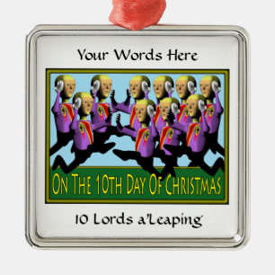 10 Lords Leaping Silbernes Ornament
