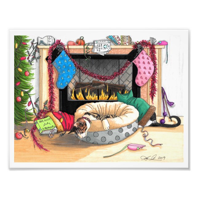 10 Minuten nach Weck der Katzen, 25. Dezember Fotodruck (Vorne)