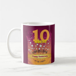 10 Monate CUSTOM Erholung Jubiläum Fett Zahlen Kaffeetasse