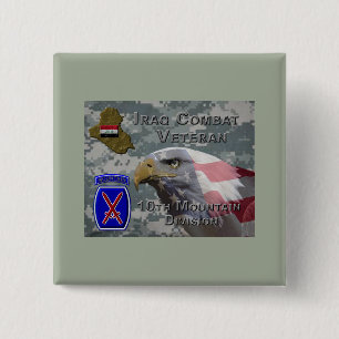 10. Mountain Div Iraq Combat Veteran Button
