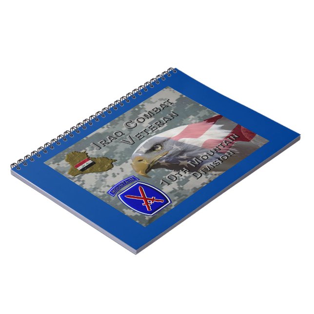 10. Mountain Div Iraq Combat Veteran Notizblock (Linke Seite)