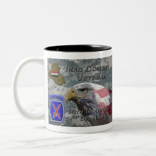 10. Mountain Div Iraq Combat Veteran Zweifarbige Tasse