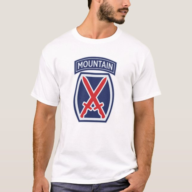 10. Mountain Division "Mountaineer" Abzeichen T-Shirt (Vorderseite)