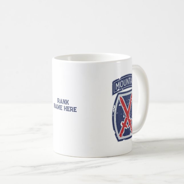 10. Mountain Division "Mountaineer" Grunge Kaffeetasse (VorderseiteRechts)