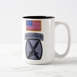 10. Mt. Gebirgsabteilung Fort Trommelveterans Vete Zweifarbige Tasse