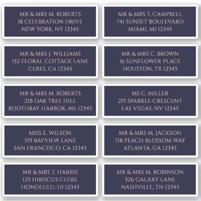 10 Name der einzelnen Gäste Anschrift Mystical Nav Aufkleber (Vorderseite)