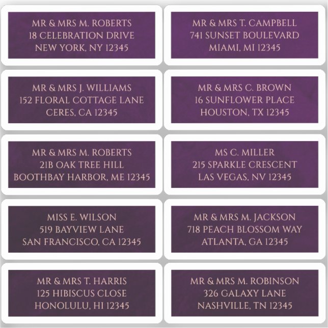 10 Name der Person Mystical Plum Aufkleber (Vorderseite)