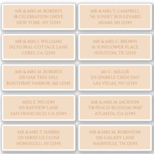 10 Name des Gastes Champagne Gold Aufkleber