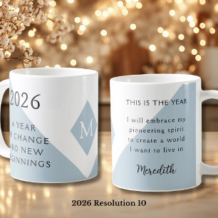 10. Neujahrsvorsatz für 2026 Jahr des Wandels Kaffeetasse