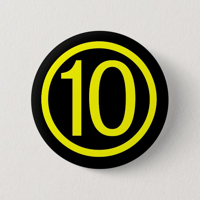 10 - Nummer zehn Button (Vorderseite)