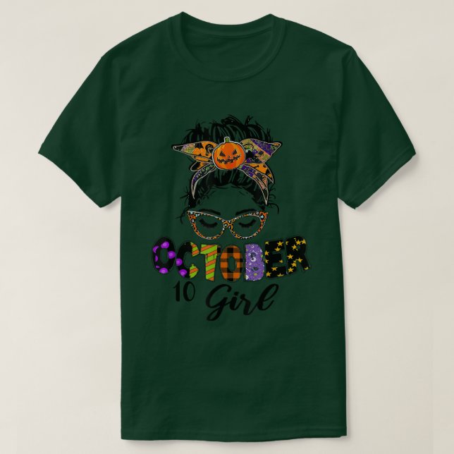 10. Oktober Girl Halloween Erntedank Oktober Bir T-Shirt (Design vorne)