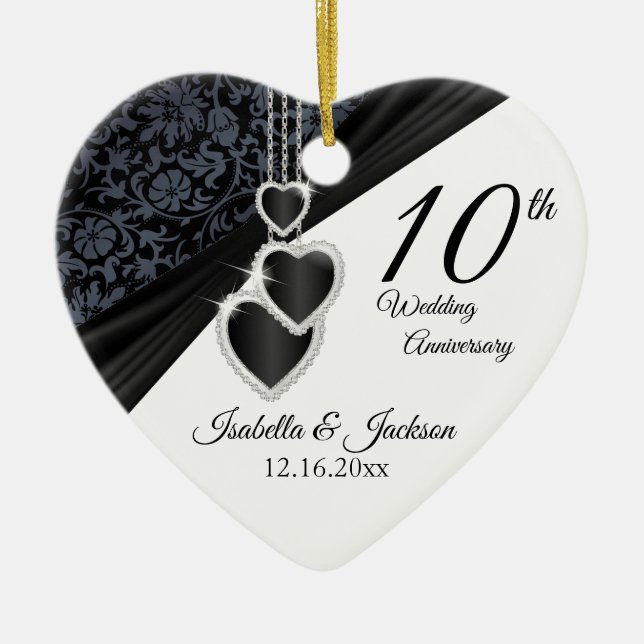 10. Onyx Foto Hochzeit Jubiläum mit Foto Keramikornament (Vorne)