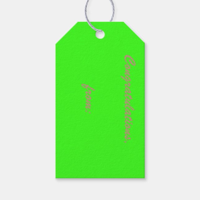 10-Pack von benutzerdefinierten Neon Green Geschen Geschenkanhänger (Vorderseite)