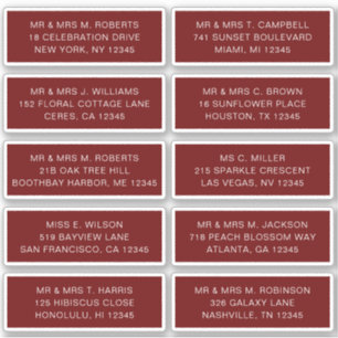 10 Party für die Anschrift des Gastes Wedding Sti Aufkleber