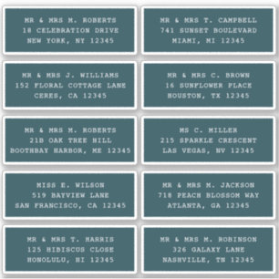 10 Party mit individueller Gastadresse Hochzeit Aufkleber