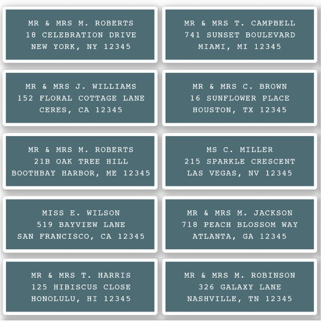 10 Party mit individueller Gastadresse Hochzeit Aufkleber (Vorderseite)