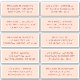 10 Party mit individueller Gastadresse Hochzeit Aufkleber