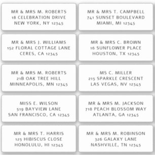 10 Party mit individueller Gastadresse Hochzeit Aufkleber