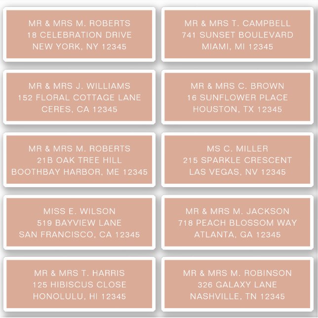 10 Party mit individueller Gastadresse Hochzeit Aufkleber (Vorderseite)