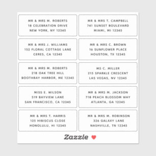 10 Party mit individueller Gastadresse Hochzeit Aufkleber