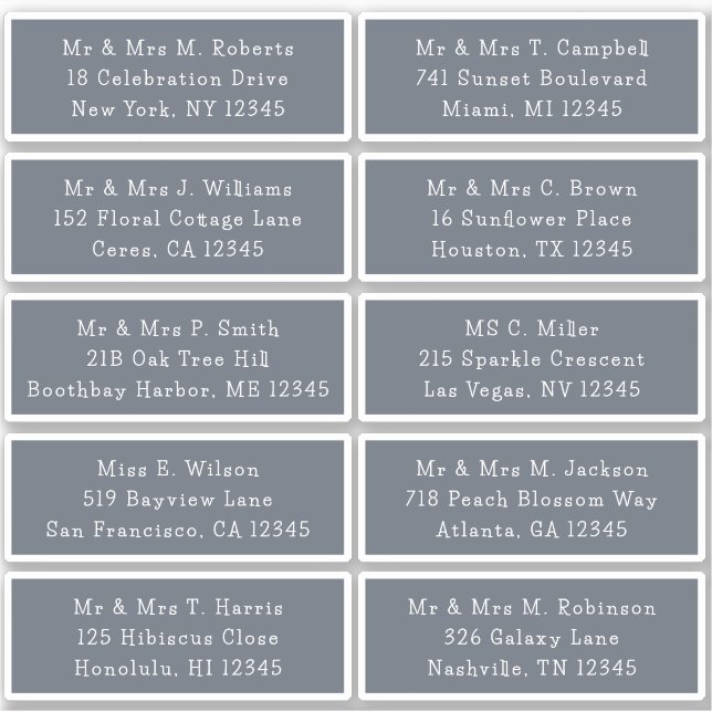 10 Party mit individueller Gastadresse Hochzeit Aufkleber (Vorderseite)