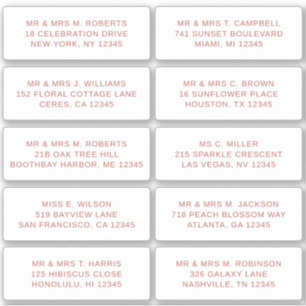 10 Party mit individueller Gastadresse Hochzeit Aufkleber