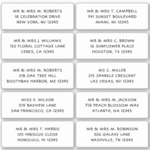 10 Party mit individueller Gastadresse Hochzeit Aufkleber