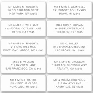 10 Party mit individueller Gastadresse Hochzeit Aufkleber