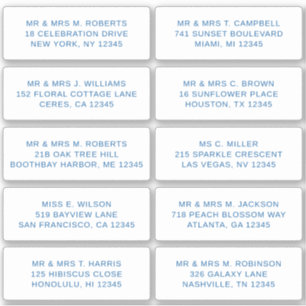 10 Party mit individueller Gastadresse Hochzeit Aufkleber