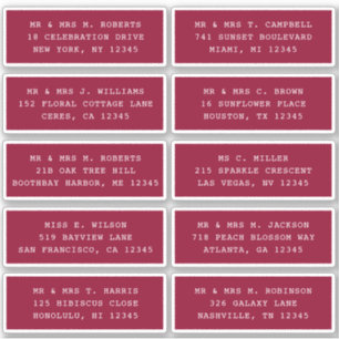 10 Party mit individueller Gastadresse Hochzeit Aufkleber