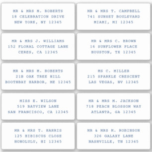 10 Party mit individueller Gastadresse Hochzeit Aufkleber